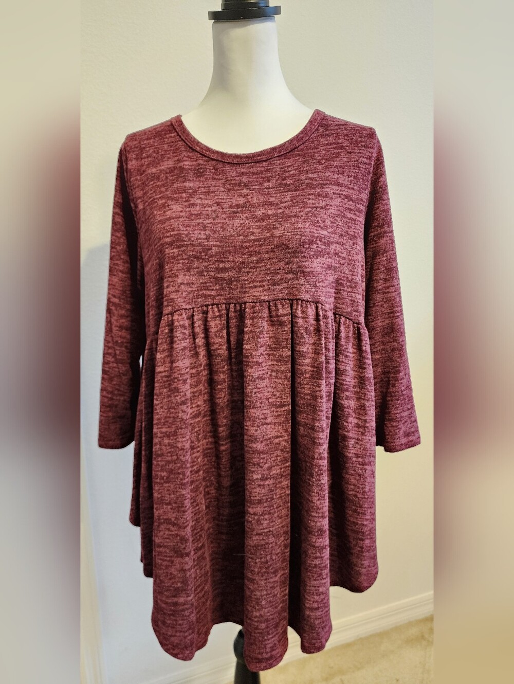 Bellamie Marled Babydoll Tunic Top NWOT XL